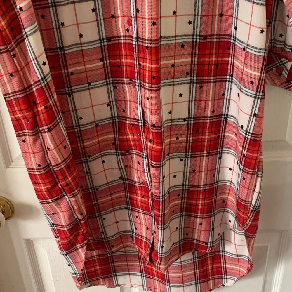 La Vie En Rose Red and White Plaid Nightgown - Picture 2 of 9